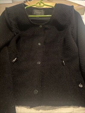 Maison Scotch Black Textured Coat